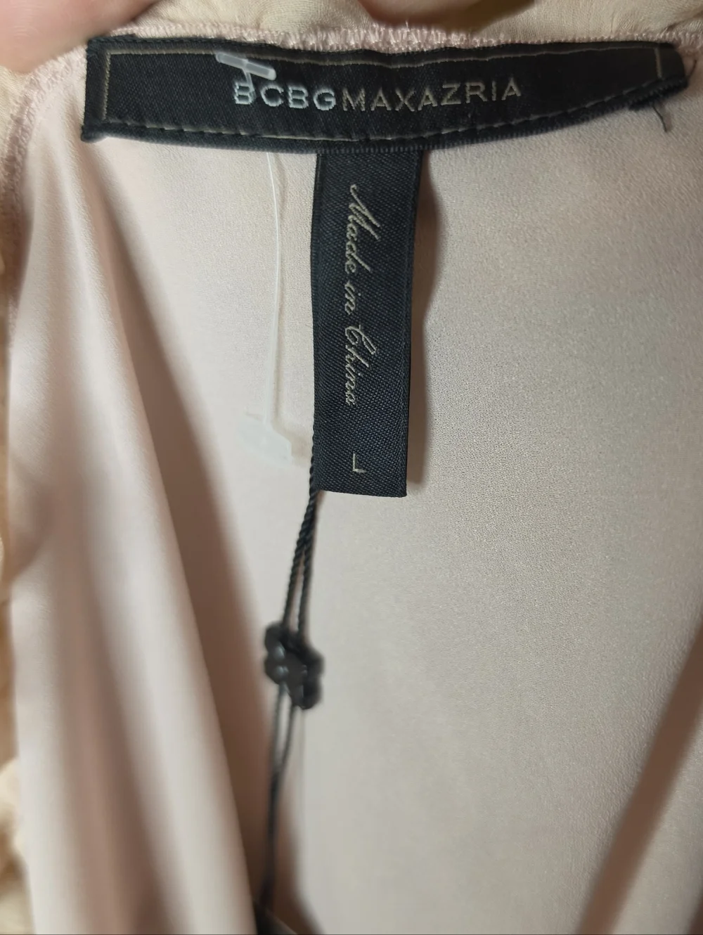 NWT BCBGMaxAzria Caden Tearose Ruffle-Trim Cold Shoulder Silk Dress Large - Picture 7 of 8